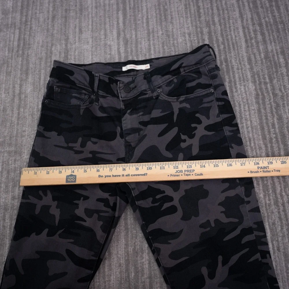 Levi's 711 Skinny Jeans Womens 29 Grey Camo Excellent Mid Rise Stretch Denim